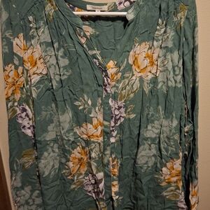 Floral Green Blouse